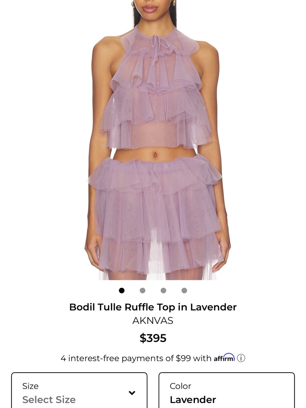 Brand New- Set Aknvas Lavender Tiered Tulle